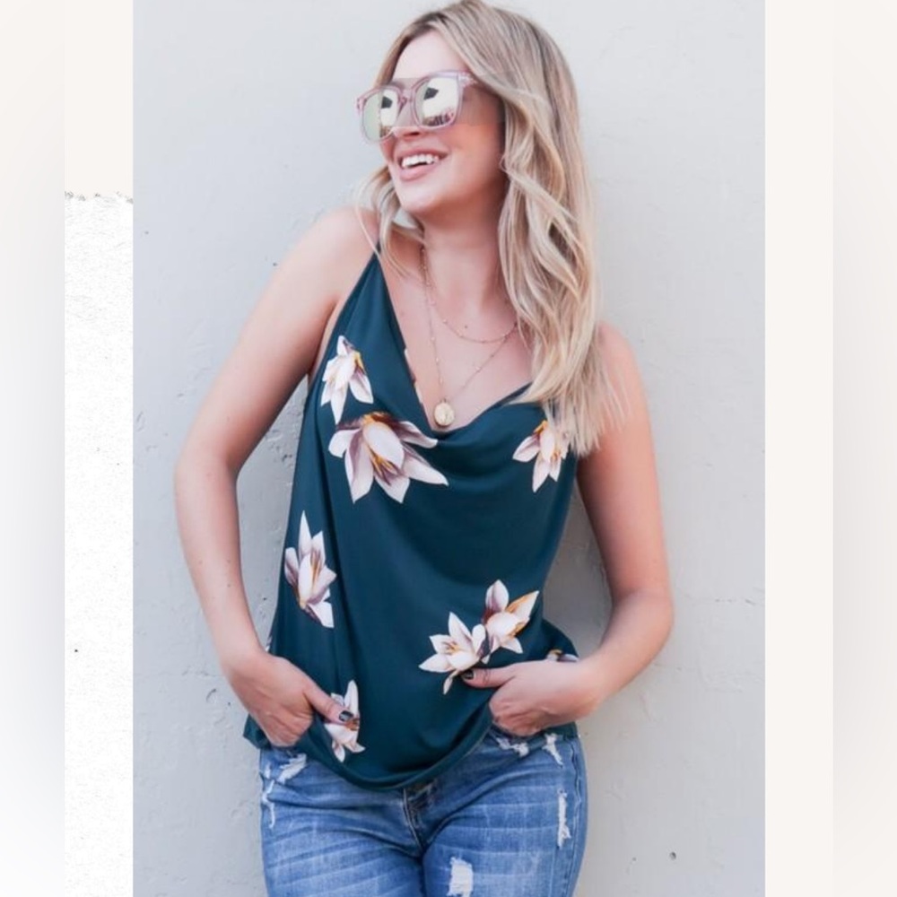 Floral Teal Women's Top